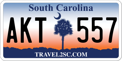 SC license plate AKT557