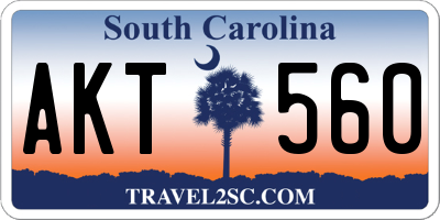 SC license plate AKT560