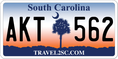 SC license plate AKT562