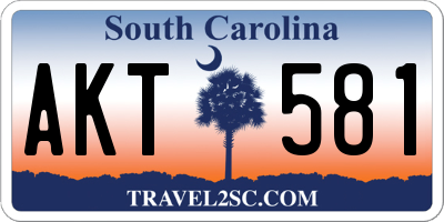 SC license plate AKT581