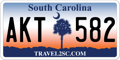 SC license plate AKT582