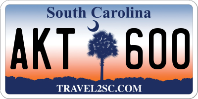 SC license plate AKT600
