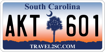 SC license plate AKT601