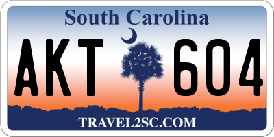 SC license plate AKT604