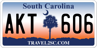 SC license plate AKT606