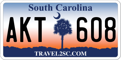 SC license plate AKT608