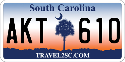SC license plate AKT610
