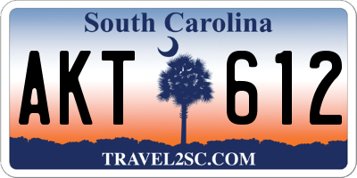 SC license plate AKT612