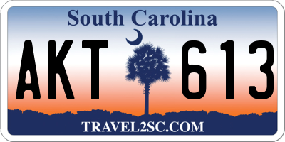 SC license plate AKT613