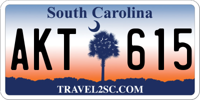 SC license plate AKT615