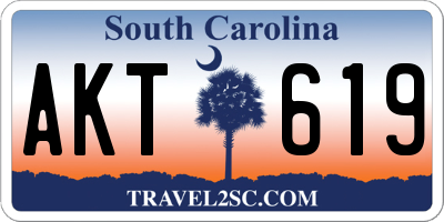 SC license plate AKT619