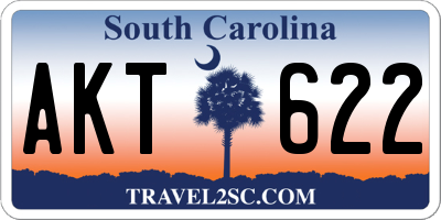 SC license plate AKT622