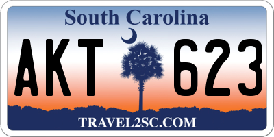 SC license plate AKT623