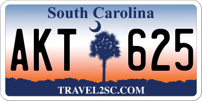 SC license plate AKT625