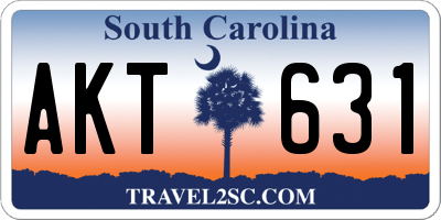 SC license plate AKT631