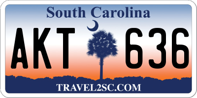 SC license plate AKT636