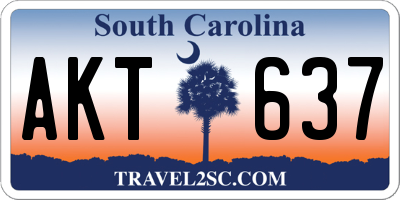 SC license plate AKT637