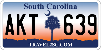 SC license plate AKT639