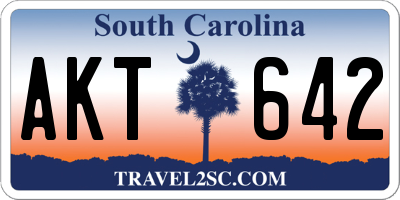 SC license plate AKT642
