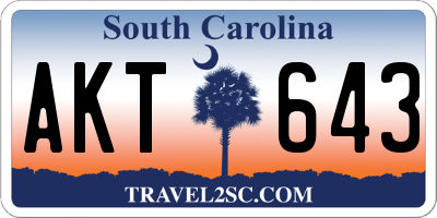 SC license plate AKT643