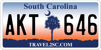 SC license plate AKT646