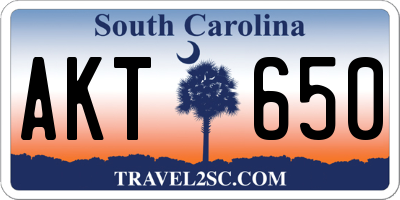 SC license plate AKT650