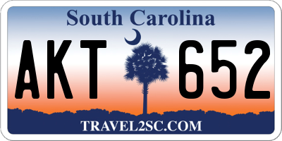 SC license plate AKT652