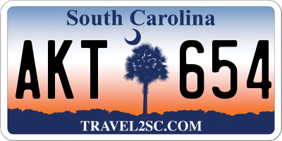 SC license plate AKT654