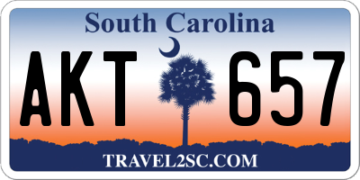 SC license plate AKT657