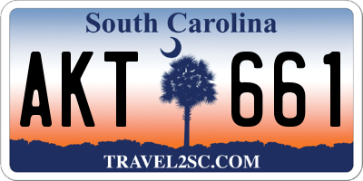 SC license plate AKT661