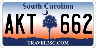 SC license plate AKT662
