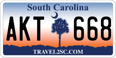 SC license plate AKT668