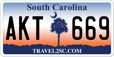 SC license plate AKT669