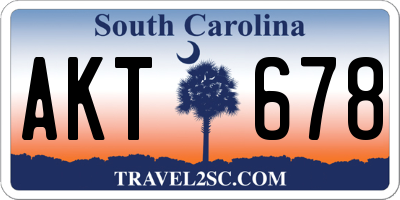 SC license plate AKT678