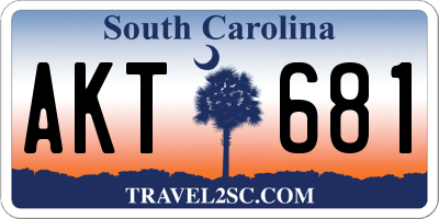 SC license plate AKT681
