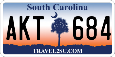 SC license plate AKT684