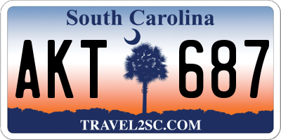 SC license plate AKT687