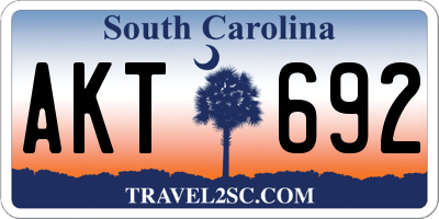 SC license plate AKT692