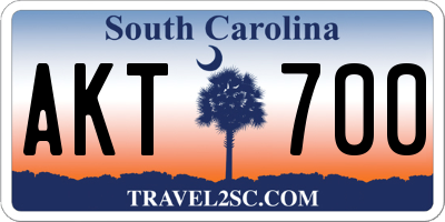 SC license plate AKT700