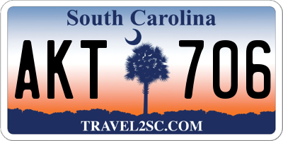 SC license plate AKT706