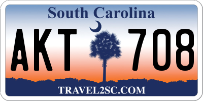 SC license plate AKT708