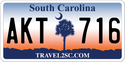 SC license plate AKT716