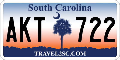 SC license plate AKT722