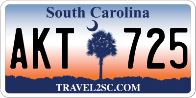 SC license plate AKT725