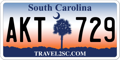 SC license plate AKT729