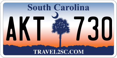 SC license plate AKT730