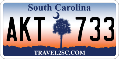 SC license plate AKT733