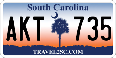 SC license plate AKT735