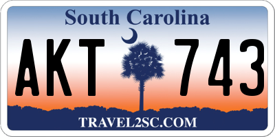 SC license plate AKT743