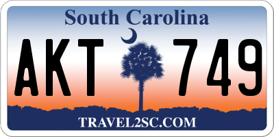 SC license plate AKT749
